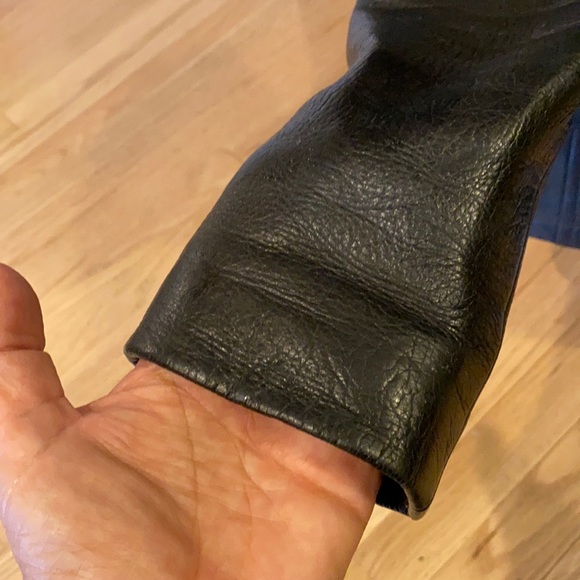 DONNA KARAN essentials collection black leather double breasted jacket - Picture 4 of 5